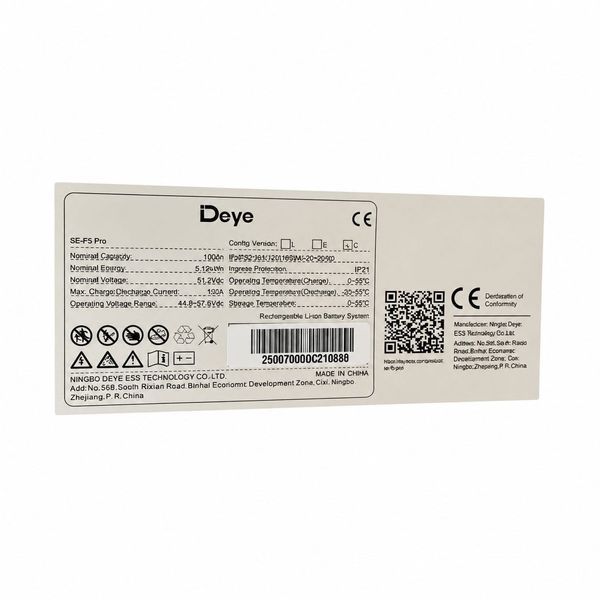 Аккумулятор Deye SE-F5 Pro-C 5KW 15 фото